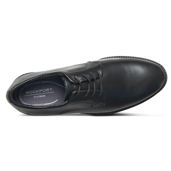 NWT Men’s Rockport Black Leather Cedric Dress Lace-Up Oxfords (Size 11)